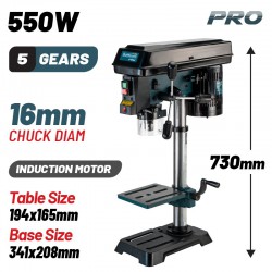 BORMANN Pro BKD1655 Κολωνάτο Δράπανο Με Λέιζερ, 16mm, 550W, H:730mm (059370)