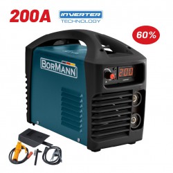 BORMANN BIW2010 Ηλεκτροκόλληση Inverter 200A,Απόδοση 200Α/60%,Ψηφ.Οθόνης,Μεγ.Ηλεκτρόδιο 4mm (060437)