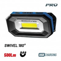 BORMANN Pro BPR6014 Φακός Εργασίας Επαναφορτιζόμενος 500Lm Με Μαγνήτη, Αδιάβροχος, 180° Περιστροφή (063407)