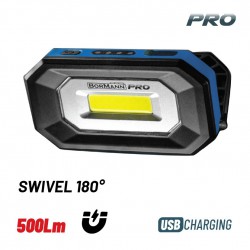 BORMANN Pro BPR6014 Φακός Εργασίας Επαναφορτιζόμενος 500Lm Με Μαγνήτη, Αδιάβροχος, 180° Περιστροφή (063407)