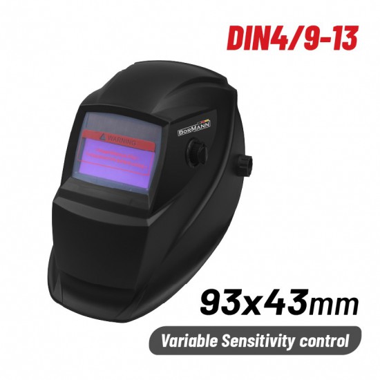 BORMANN BIW2040 Μάσκα Ηλεκτροσυγκόλλησης,Αυτόματης Σκίασης,Ρυθμιζόμενη,Din9-13,2 Φωτοκύτταρα (063636)