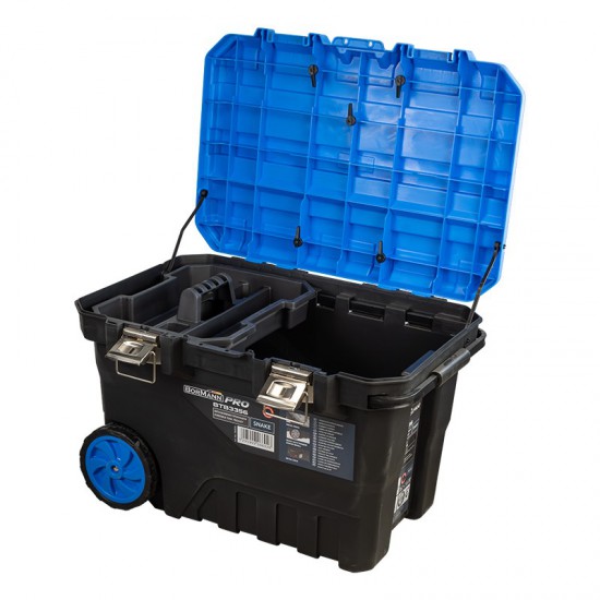 BORMANN Pro BTB3356 Εργαλειοθήκη Πλαστική "Snake" με Ρόδες, Tηλεσκοπική Λαβή & Ταμπακέρα (066026)