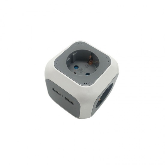 BORMANN BCR1135 Πολύμπριζο "Κύβος" 4 Θέσεων & 2 USB 3X1.5mm (066323)