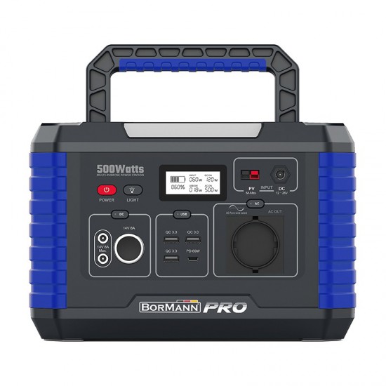 BORMANN Pro BBC5020 Power Station 500W,519Wh/24000mAh,12V/24V,AC,DC,Type-C,USB-A,Li-Ion (071570)