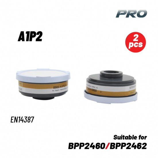 BORMANN Pro BPP2464-2 Φίλτρο Μάσκας Οργανικών Αερίων/Σκόνης Α1Ρ2 2τεμ(Κατάλληλο για ΒΡΡ2460-ΒΡΡ2462 (073765)