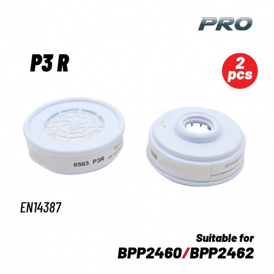 BORMANN Pro BPP2468-2 Φίλτρο Μάσκας Σκόνης P3 R 2τμχ,Άσπρο (Κατάλληλο για BPP2460-BPP2462) (073789)