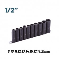 BORMANN Pro BHT7704 Σετ Καρυδάκια Aέρος Μακρυά 1/2'' , 8,10,11,1213,14,15,17,19,21mm (075165)