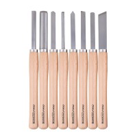 BORMANN Pro BHT7849 Σετ Σκαρπέλα με Ξύλινη Βάση (Ξυλογλυπτικής) 8 τμχ (075301)