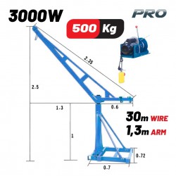 BORMANN Pro BPA6100 Ηλεκτρικό Παλάγκο (Γερανάκι) με Βάση,500kg,με Θερμικό Διακόπτη (077343)