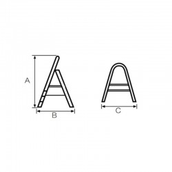 BORMANN Pro BHL6012 Σκαλοκάθισμα Μεταλλικό Heavy Duty, 2 Σκαλιά, Αντιολισθητικά με Αφρώδη Λαβή (077381)