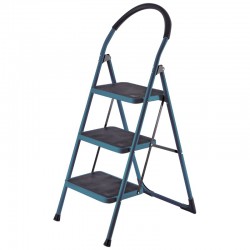 BORMANN Pro BHL6013 Σκαλοκάθισμα Μεταλλικό Heavy Duty, 3 Σκαλιά, Αντιολισθητικά με Αφρώδη Λαβή (077398)