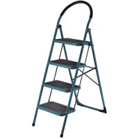 BORMANN Pro BHL6014 Σκαλοκάθισμα Μεταλλικό Heavy Duty, 4 Σκαλιά, Αντιολισθητικά με Αφρώδη Λαβή (077404)