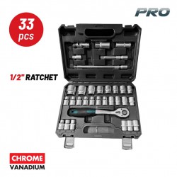 BORMANN Pro BHT5110 Σετ Καρυδάκια 1/2'' με Καστάνια και Προέκταση,33τεμ (077794)