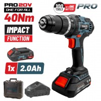 BORMANN Pro BBP3050 Κρουστικό Δραπανοκατσάβιδο Μπαταρίας 20V,40Nm,Li-Ion,1x2Ah & Bαλίτσα (078616)