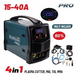 BORMANN Pro BIW4050 ΠΟΛΥΣΥΓΚΟΛΛΗΤΗΣ/ΚΟΦΤΗΣ 4 ΣΕ 1 (PLASMA CUTTER, MIG, TIG, MMA) 15-200Α/20-40Α, 60% (079323)