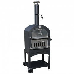 BORMANN Elite BBQ1960 Παραδοσιακός Ξυλόφουρνος/Φούρνος Πίτσας 34.5x50cm,με Ρόδες & Αποθηκευτικό Χώρο (079989)