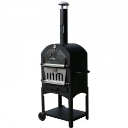 BORMANN Elite BBQ1960 Παραδοσιακός Ξυλόφουρνος/Φούρνος Πίτσας 34.5x50cm,με Ρόδες & Αποθηκευτικό Χώρο (079989)