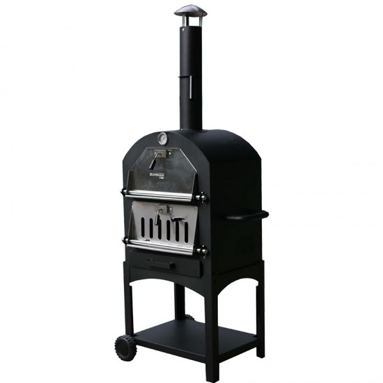 BORMANN Elite BBQ1960 Παραδοσιακός Ξυλόφουρνος/Φούρνος Πίτσας 34.5x50cm,με Ρόδες & Αποθηκευτικό Χώρο (079989)
