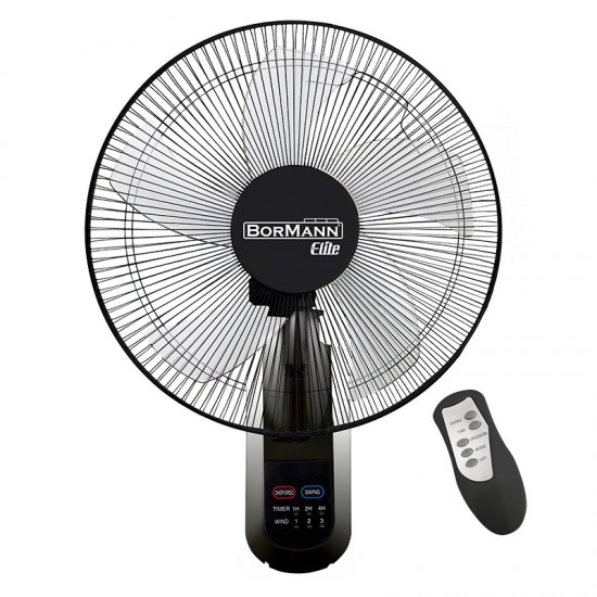 BORMANN Elite BFN7110 Ανεμιστήρας Επιτοίχιος, 40CM, 50W, Με Τηλεχειριστήριο, Μαύρο (080220)