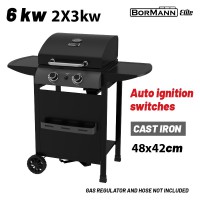 BORMANN Elite BBQ6020 Ψησταριά Υγραερίου FORGE 2 Εστιών με Μαντεμένια Σχάρα (084150)