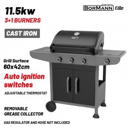 BORMANN Elite BBQ6031 Ψησταριά Υγραερίου FORGE 3+1 Εστιών με Μαντεμένια Σχάρα (084174)