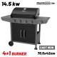BORMANN Elite BBQ6041 Ψησταριά Υγραερίου FORGE 4+1 Εστιών με Μαντεμένια Σχάρα (084181)