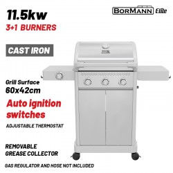 BORMANN Elite BBQ7031 Ψησταριά Υγραερίου LEGEND 3+1 Εστιών με Μαντεμένια Σχάρα LUXURY TYPE (084211)