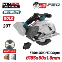 BORMANN Pro BBP5355 Δισκοπρίονο Ξύλου/Μετάλλου Μπαταρίας 20V,Li-Ion,3600/4500/5000rpm,Κοπή 64mm,SOLO (084495)