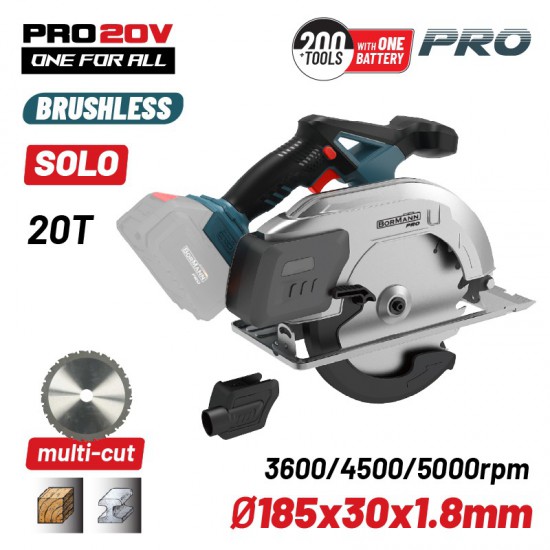 BORMANN Pro BBP5355 Δισκοπρίονο Ξύλου/Μετάλλου Μπαταρίας 20V,Li-Ion,3600/4500/5000rpm,Κοπή 64mm,SOLO (084495)