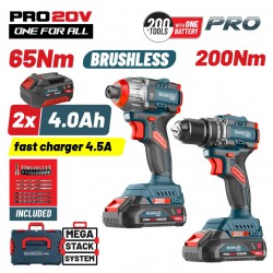 BORMANN Pro BBP5431X44T2CA Σετ Compact Brushless Κρουστικό Δραπαν/βιδο & Παλμικό Κατσαβίδι Bruhless (084839)
