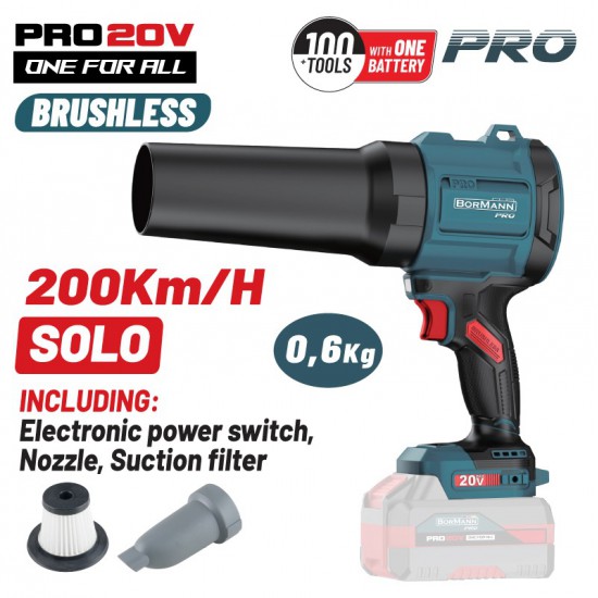 BORMANN Pro BBP5442 Φυσητήρας-Απορροφητήρας Φύλλων Compact,Brushless Μπαταρίας 20V, SOLO (085119)