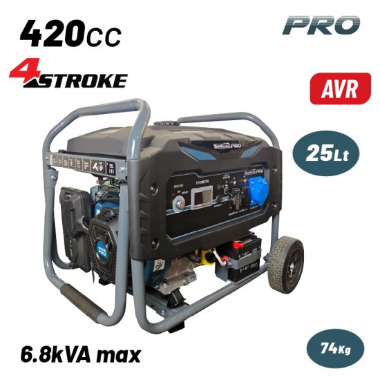 BORMANN Pro BGB6010 Γεννήτρια Βενζίνης Συνεχ. Απόδοση 5000W,420cc,Μίζα & Μπαταρία AVR, Τροχοί (085522)