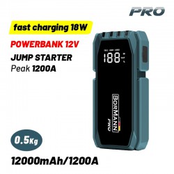 BORMANN Pro BBC8530 Εκκινητής Μπαταρίας Φορητός & PowerBank 12V,12000mAh,Γρήγορη Φόρτιση 18W (085560)