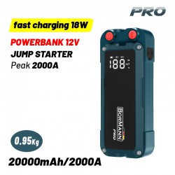 BORMANN Pro BBC9030 Εκκινητής Μπαταρίας Φορητός & PowerBank 12V, 20000mAh/2000A,Γρήγορη Φόρτιση 18W (085577)