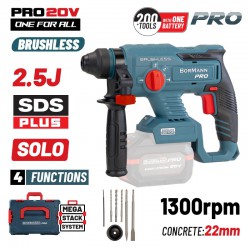 BORMANN Pro BBP5302CA Πνευματικό Σκαπτικό Μπαταρίας SDS-PLUS Brushless 20V, 2.5J, 0-1300rpm (085591)