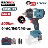 BORMANN Pro BBP5387CA Μπουλονόκλειδο,Brushless Mπαταρίας 20V,Li-Ion,800Nm,0-1400/1900/2400rpm,SOLO (085621)