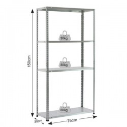 ΡΑΦΙΕΡΑ ΜΕΤΑΛΛΙΚΗ ΓΑΛΒΑΝΙΖΕ 75x30x150 30kg 4 ΡΑΦΙΑ BULLE (610413)