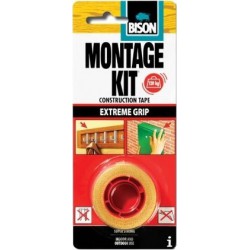 Ταινία Αυτοκόλλητη 2 Όψεων Διάφανη Bison MONTAGE KIT Extreme Grip 1,5m X 19mm 27106