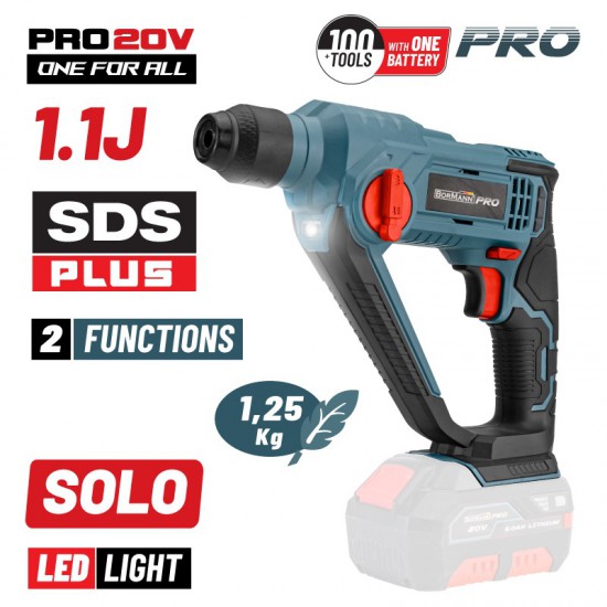 BORMANN Pro BBP3200 Πνευματικό Πιστολέτο SDS-PLUS Μπαταρίας 20V, Li-Ion, SOLO (027966)