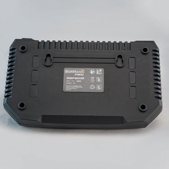 BORMANN Pro BBP2005 Φορτιστής Διπλής Μπαταρίας, 20V Li-Ion-2X4Ah-3A (036425)