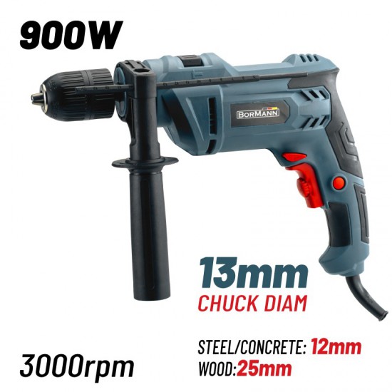 BORMANN BID6300 Δράπανο Κρουστικό 900W,0-3000rpm,0-4500bpm (053538)