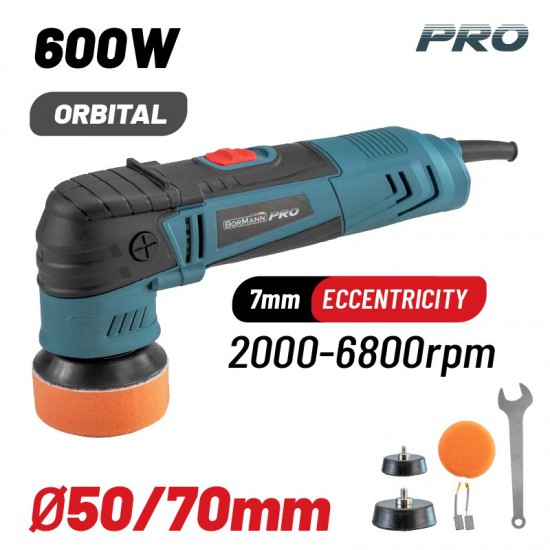 BORMANN Pro BCP3050 Αλοιφαδόρος Έκκεντρος 600W,50mm/75mm,2000-6800Rpm,με Προεκκίνηση (061953)