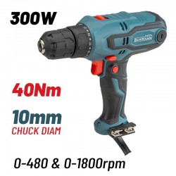 BORMANN BID3010 Δραπανοκατσάβιδο 300W,40Nm,21+1 Θέσεων,0-480/0-1800rpm,Τσοκ Aυτόματο 10mm (065807)