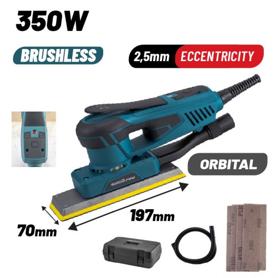 BORMANN Pro BSS5350 Τριβείο Παλμικό Brushless Με Διακόπτη Ασφαλείας Και Ψηφιακή Ένδειξη Στροφών 350W (065968)