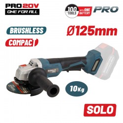 BORMANN Pro BBP5133 Γωνιακός Τροχός Compact, Brushless,Μπαταρίας 20V, Li-Ion, Φ125mm, 8500rpm-SOLO (070450)