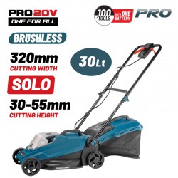 BORMANN Pro BBP4160 Μηχανή Γκαζόν Μπαταρίας Brushless, 20V, Li-Ion, Κοπή 32cm (078609)