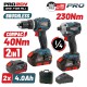 BORMANN Pro BBP5003 Σετ Δραπανοκατσάβιδο Κρουστικό Compact Brushless 20V & Παλμικό Κατσαβίδι, x2 Μπαταρίες (078661)