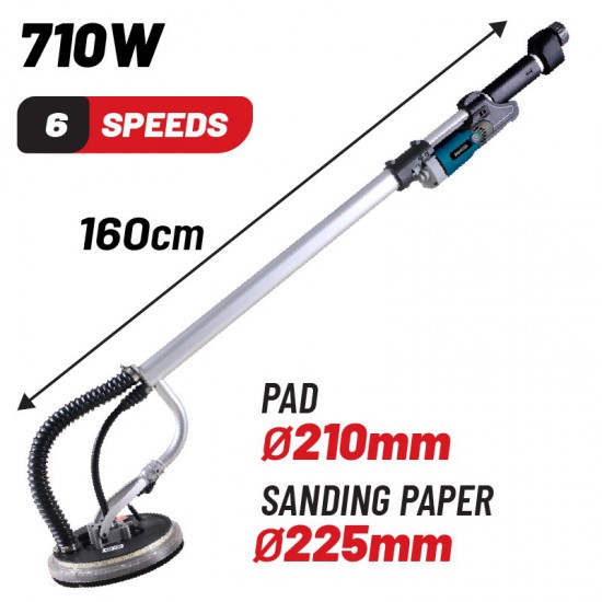 BORMANN Pro BDS7300 Τριβείο Γυψοσανίδας 710W, LED 1000-2100rpm,160cm,225mm (079071)