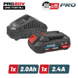 BORMANN Pro BBP9920 Starter Kit 20V, Mπαταρία 2.0Ah & Φορτιστής 2.4Α (082217)