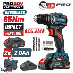 BORMANN Pro BBP5401X22CA Κρουστικό Δραπανοκατσάβιδο Compact Brushless Μπαταρίας 20V, 2x2ah (083238)